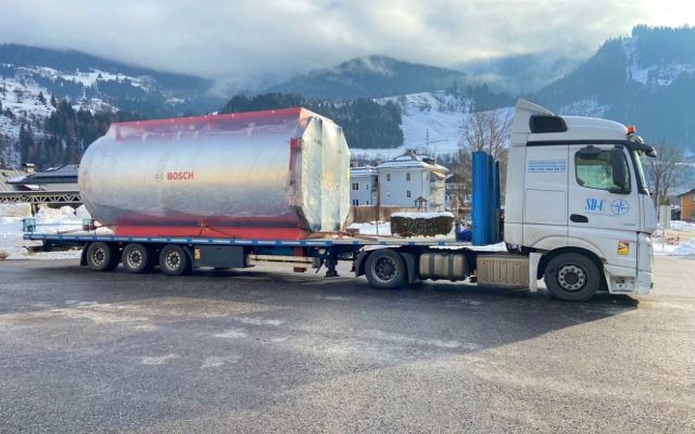 Dampfkessel Transport